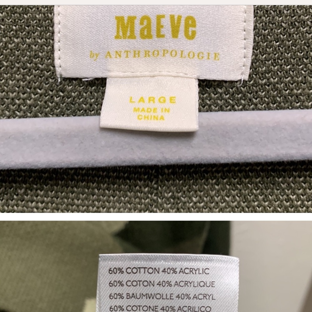 Anthropologie Maeve Kieran Camo Sweater Duster Cardigan Size Large